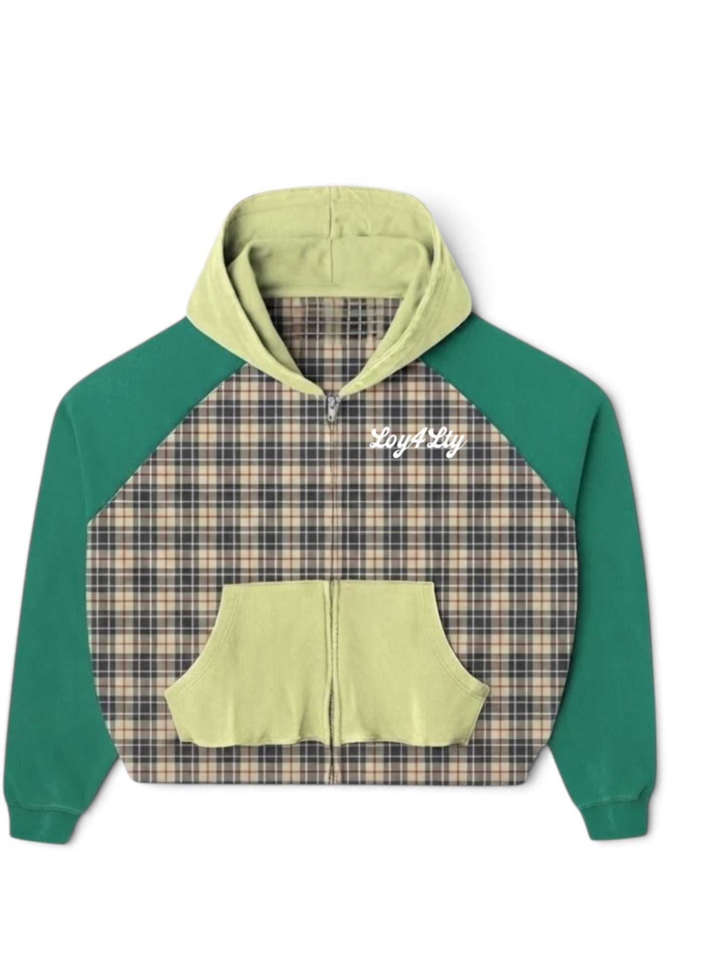 4L Plaid & French Zip Up